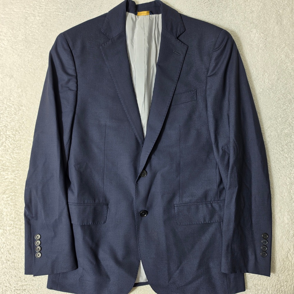 Brooks Brothers Explorer Regent Fit‎ Blazer Sport Coat Men 39R Navy Blue Stretch